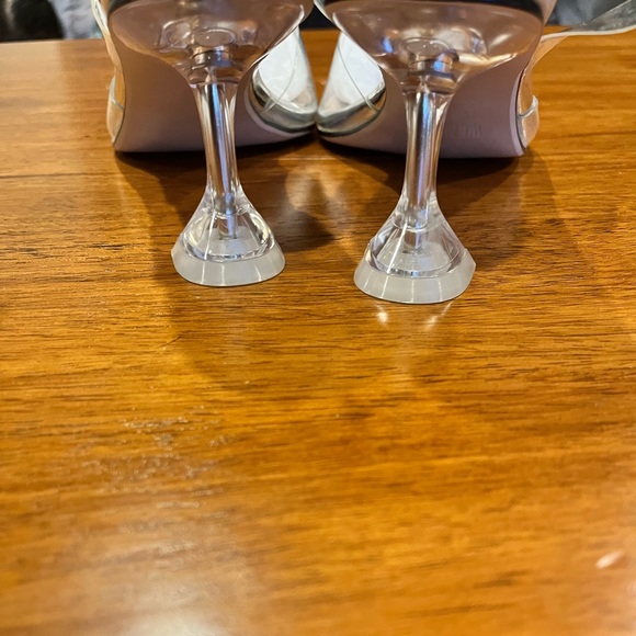 Silver and clear sparkly Cinderella low heel - Picture 2 of 5